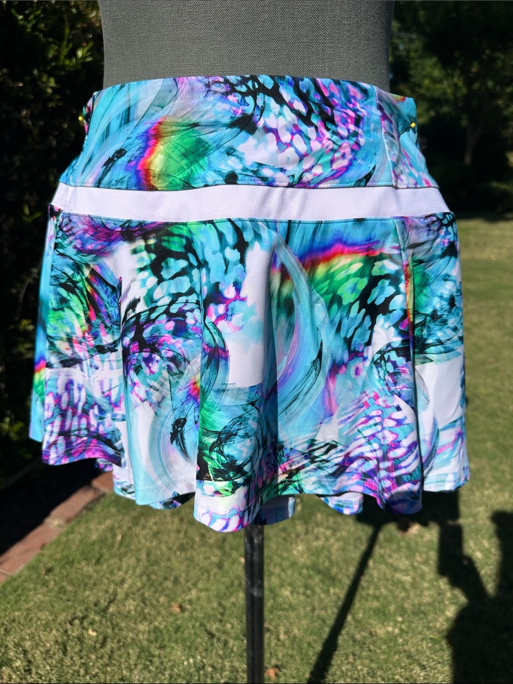 Colorful Abstract Print Tennis Skirt Multicolor